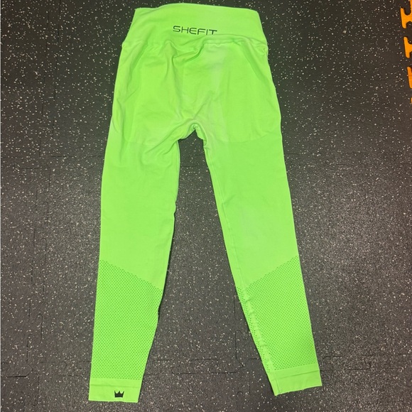 SHEFIT Neon Green Workout Leggings - Picture 3 of 10